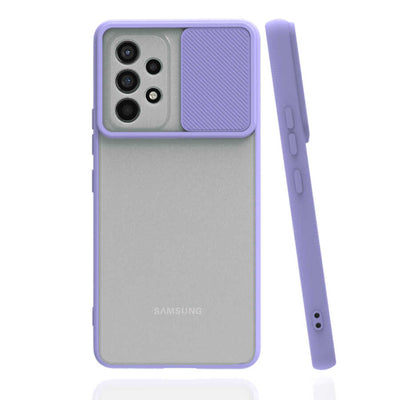 Galaxy A73 Kılıf Zore Lensi Kapak Lila