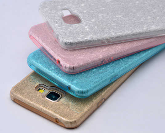 Galaxy A8 2016 Kılıf Zore Shining Silikon Rose Gold