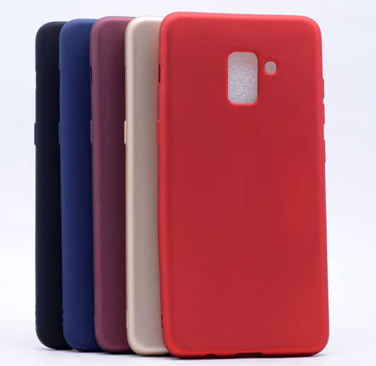 Galaxy A8 2018 Kılıf Zore Premier Silikon Kapak Mürdüm