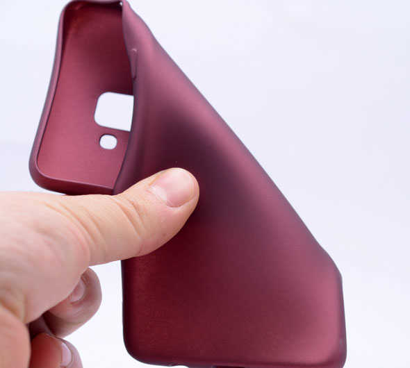 Galaxy A8 2018 Kılıf Zore Premier Silikon Kapak Mürdüm