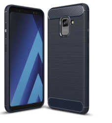 Galaxy A8 2018 Kılıf Zore Room Silikon Kapak Gri