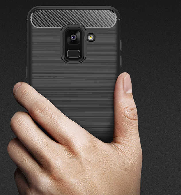 Galaxy A8 2018 Kılıf Zore Room Silikon Kapak Gri