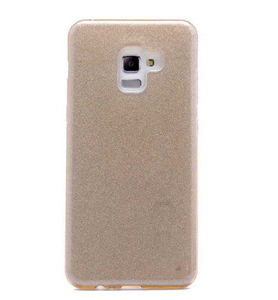 Galaxy A8 2018 Kılıf Zore Shining Silikon Gold