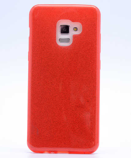 Galaxy A8 2018 Kılıf Zore Shining Silikon Kırmızı
