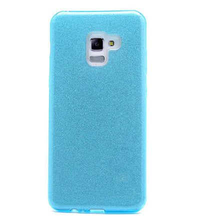 Galaxy A8 2018 Kılıf Zore Shining Silikon Mavi