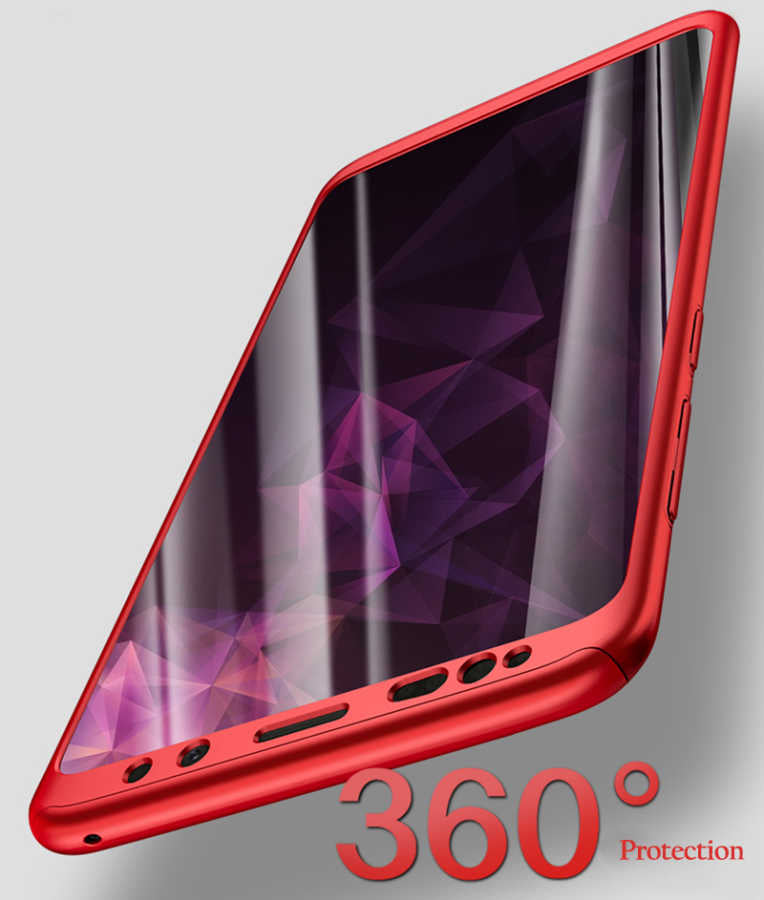 Galaxy A8 Plus 2018 Kılıf Zore 360 3 Parçalı Rubber Kapak Lacivert