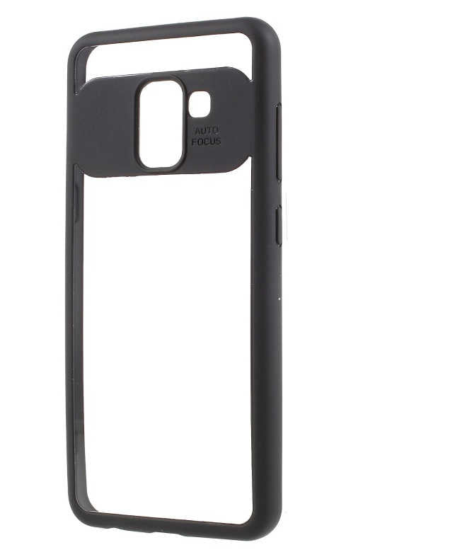 Galaxy A8 Plus 2018 Kılıf Zore Buttom Kapak Siyah