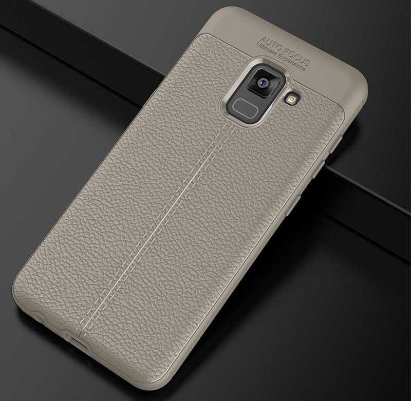 Galaxy A8 Plus 2018 Kılıf Zore Niss Silikon Kapak Gri