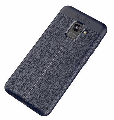 Galaxy A8 Plus 2018 Kılıf Zore Niss Silikon Kapak Lacivert
