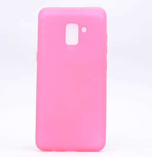 Galaxy A8 Plus 2018 Kılıf Zore Premier Silikon Kapak Pembe