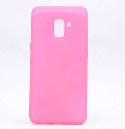 Galaxy A8 Plus 2018 Kılıf Zore Premier Silikon Kapak Pembe