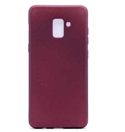 Galaxy A8 Plus 2018 Kılıf Zore Premier Silikon Kapak Mürdüm
