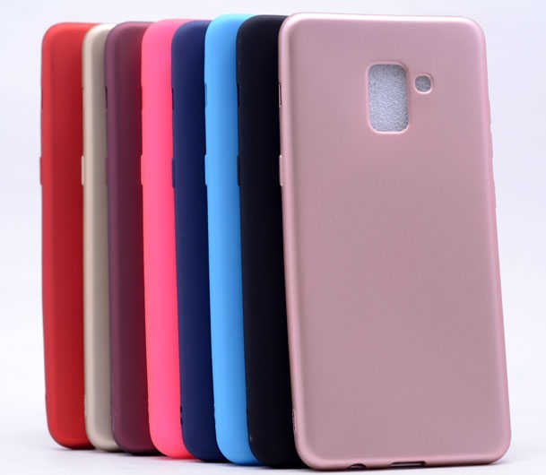 Galaxy A8 Plus 2018 Kılıf Zore Premier Silikon Kapak Rose Gold