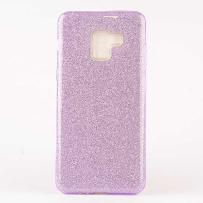 Galaxy A8 Plus 2018 Kılıf Zore Shining Silikon Mor