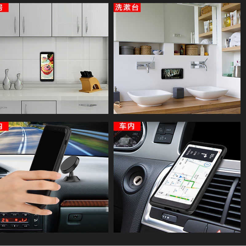 Galaxy A8 Plus 2018 Kılıf Zore Wave Standlı Mıknatıslı Kapak Mürdüm