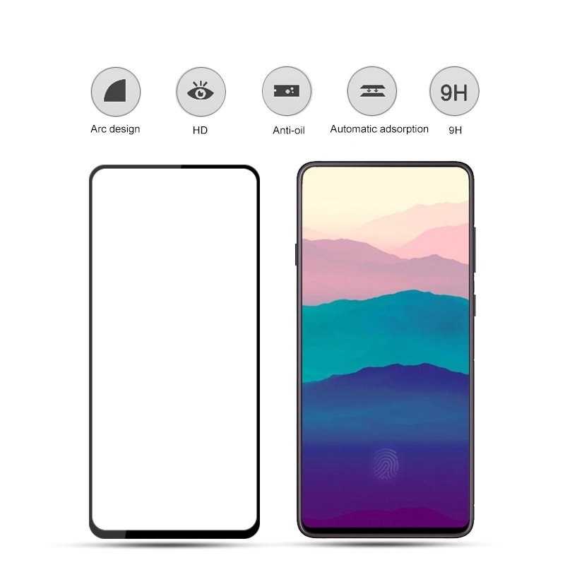 Galaxy A80 Zore Kenarları Kırılmaya Dayanıklı Cam Ekran Koruyucu Siyah