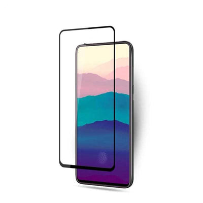 Galaxy A80 Zore Kenarları Kırılmaya Dayanıklı Cam Ekran Koruyucu Siyah