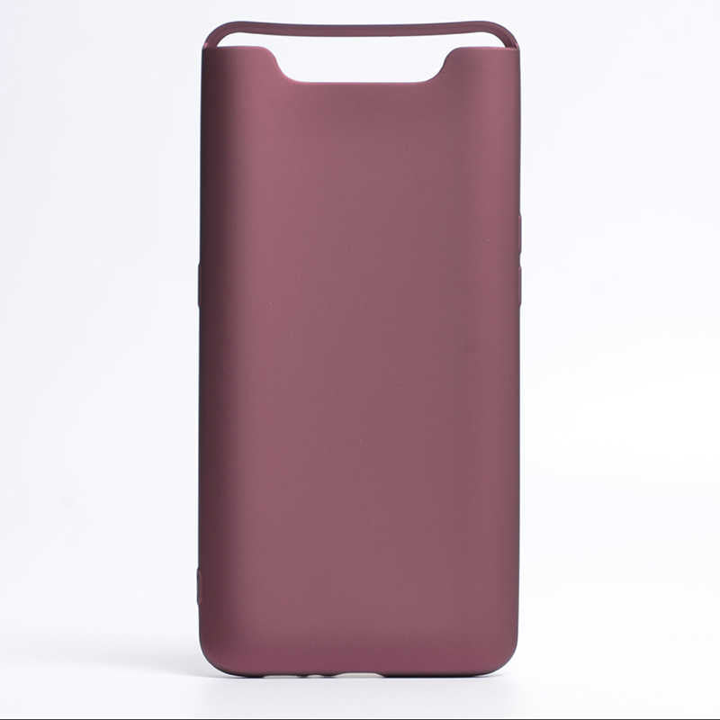 Galaxy A80 Kılıf Zore Premier Silikon Kapak Mürdüm