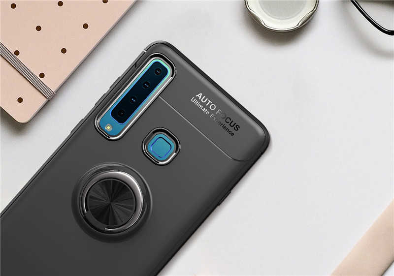 Galaxy A9 2018 Kılıf Zore Ravel Silikon Kapak Siyah-Kırmızı