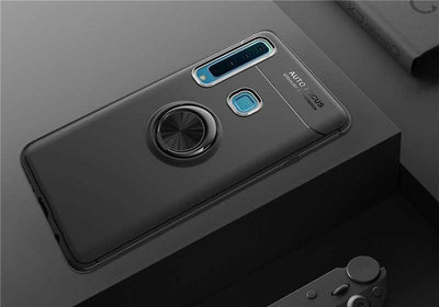 Galaxy A9 2018 Kılıf Zore Ravel Silikon Kapak Siyah