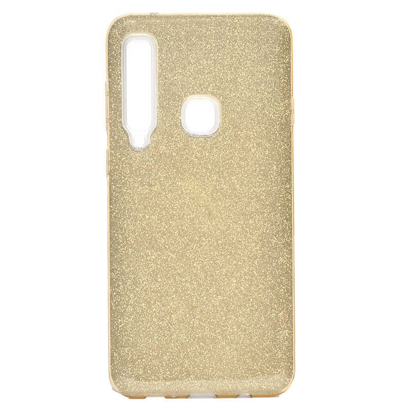 Galaxy A9 2018 Kılıf Zore Shining Silikon Gold