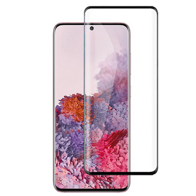 Galaxy A91 (S10 Lite) Zore Kenarları Kırılmaya Dayanıklı Cam Ekran Koruyucu Siyah
