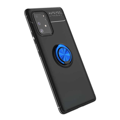 Galaxy A91 (S10 Lite) Kılıf Zore Ravel Silikon Kapak Siyah-Mavi