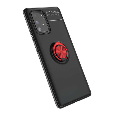 Galaxy A91 (S10 Lite) Kılıf Zore Ravel Silikon Kapak Siyah-Kırmızı