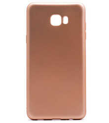 Galaxy C5 Pro Kılıf Zore Premier Silikon Kapak Gold