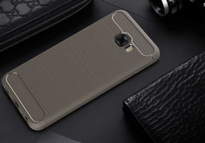 Galaxy C5 Pro Kılıf Zore Room Silikon Kapak Gri