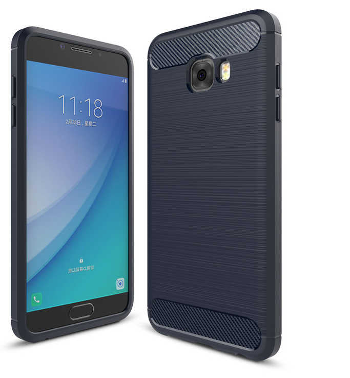 Galaxy C5 Pro Kılıf Zore Room Silikon Kapak Lacivert