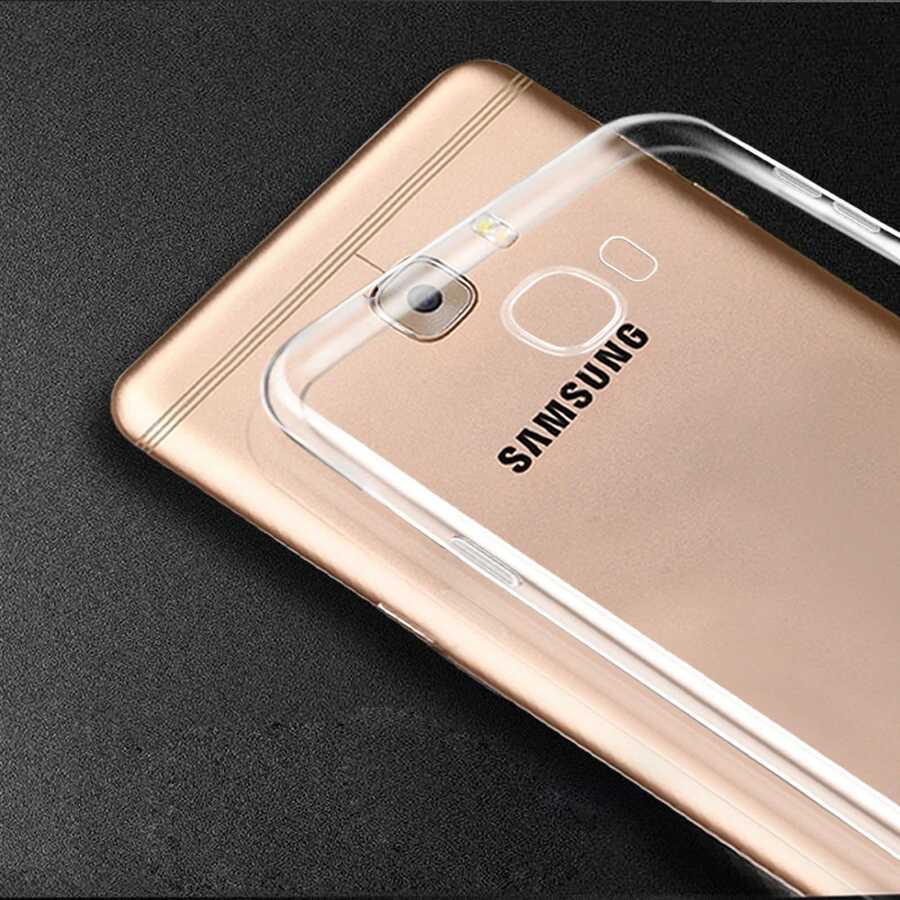 Galaxy C7 Kılıf Zore Süper Silikon Kapak Renksiz