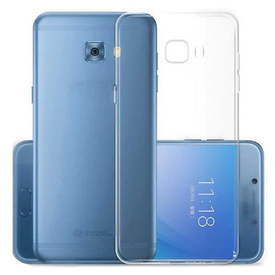 Galaxy C7 Kılıf Zore Süper Silikon Kapak Renksiz