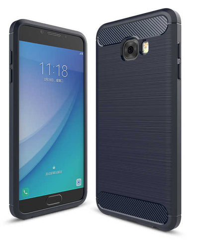 Galaxy C7 Pro Kılıf Zore Room Silikon Kapak Lacivert