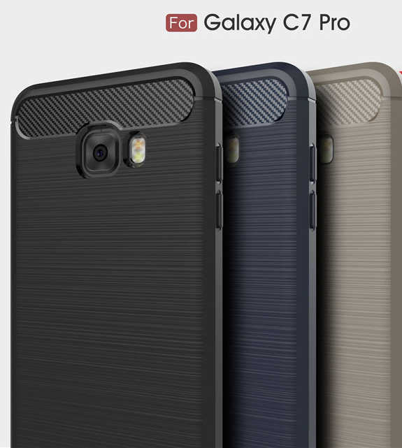 Galaxy C7 Pro Kılıf Zore Room Silikon Kapak Lacivert