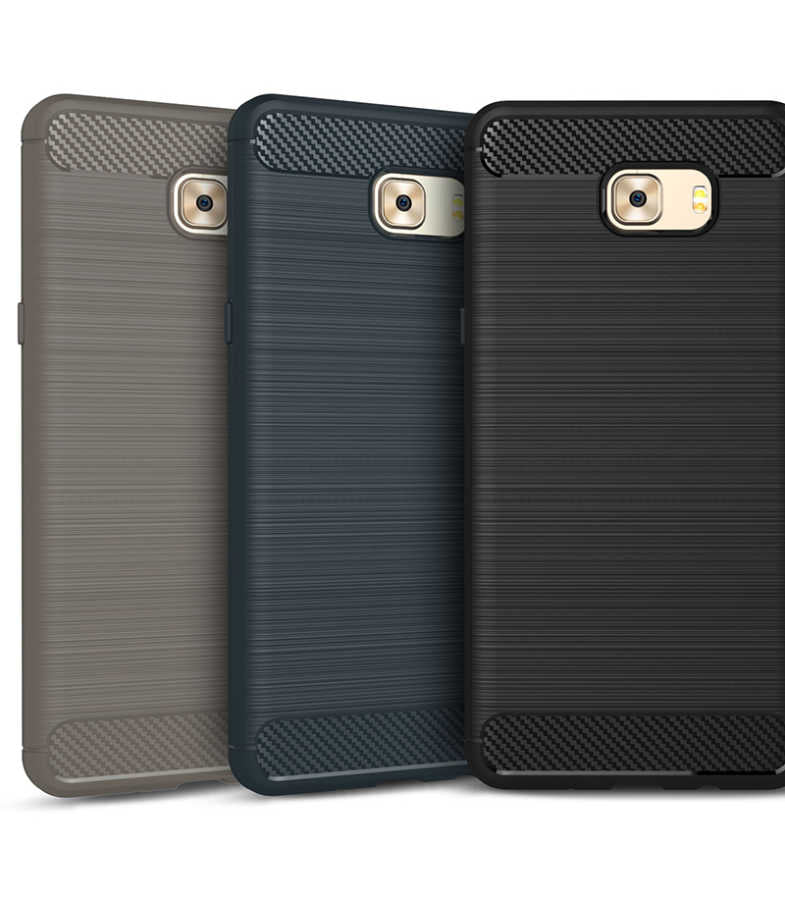 Galaxy C9 Pro Kılıf Zore Room Silikon Kapak Gri