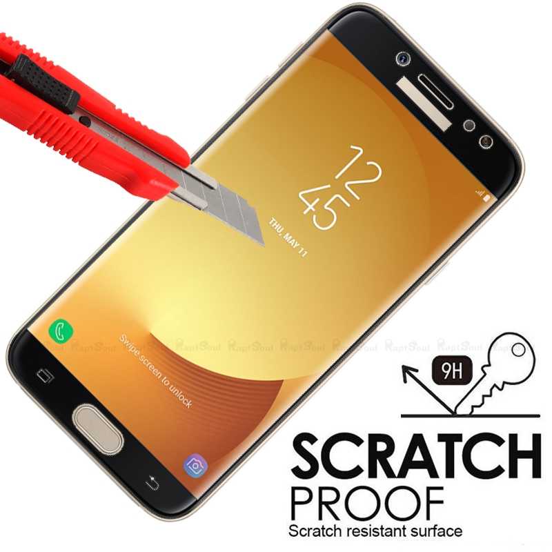 Galaxy J330 Pro Zore Kenarları Kırılmaya Dayanıklı Cam Ekran Koruyucu Beyaz
