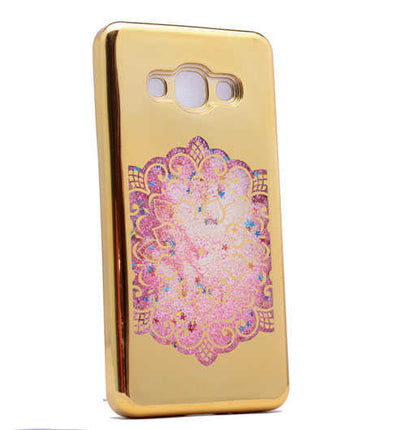 Galaxy J330 Pro Kılıf Zore Lazer Çiçekli Sıvılı Silikon Pembe Açık