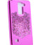 Galaxy J330 Pro Kılıf Zore Lazer Çiçekli Sıvılı Silikon Pembe Koyu