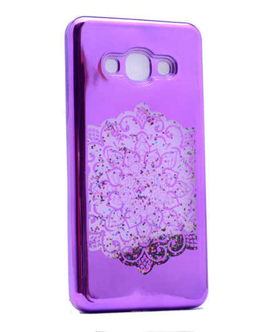 Galaxy J330 Pro Kılıf Zore Lazer Çiçekli Sıvılı Silikon Mor