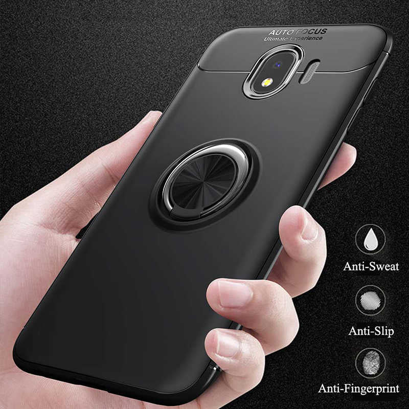 Galaxy J4 Kılıf Zore Ravel Silikon Kapak Siyah-Kırmızı