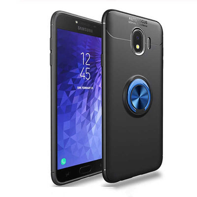 Galaxy J4 Kılıf Zore Ravel Silikon Kapak Siyah-Mavi