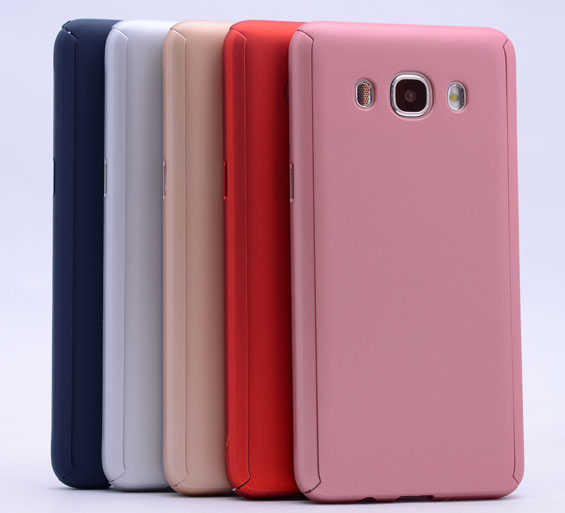 Galaxy J5 2016 Kılıf Zore 360 3 Parçalı Rubber Kapak Gri