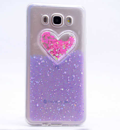 Galaxy J5 2016 Kılıf Zore Kalpli Silikon Mor