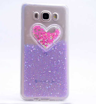 Galaxy J5 2016 Kılıf Zore Kalpli Silikon Mor