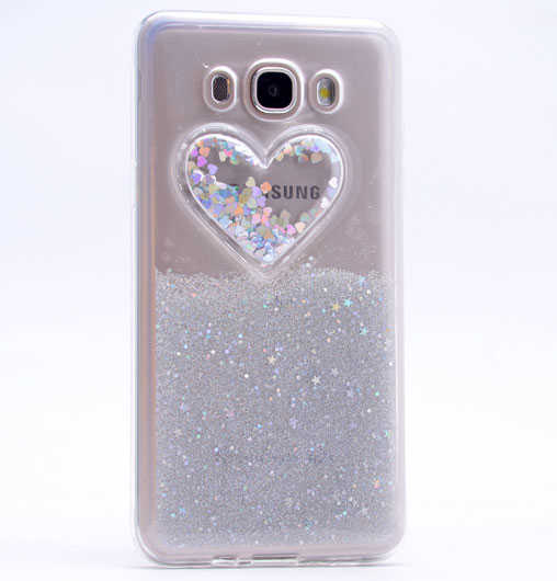 Galaxy J5 2016 Kılıf Zore Kalpli Silikon Gri