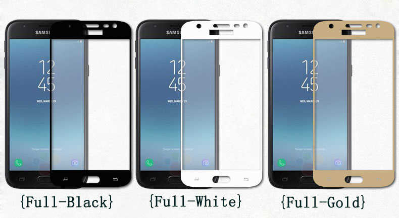 Galaxy J530 Pro Zore Ekranı Tam Kaplayan Düz Cam Koruyucu Siyah