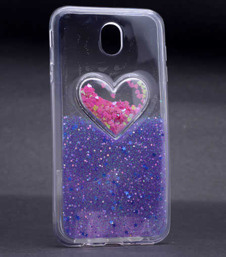 Galaxy J530 Pro Kılıf Zore Kalpli Silikon Mor