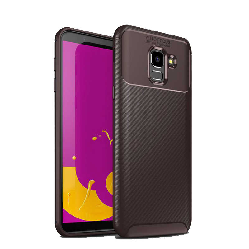 Galaxy J6 Kılıf Zore Negro Silikon Kapak Kahverengi