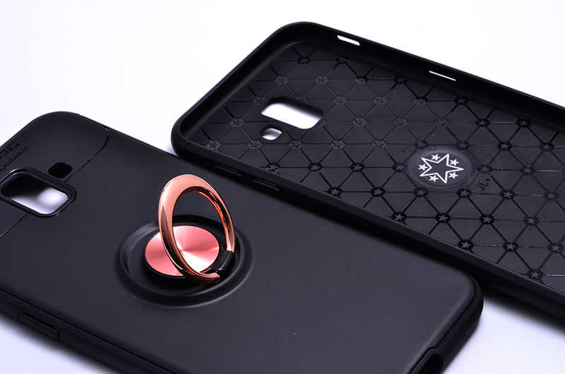 Galaxy J6 Plus Kılıf Zore Ravel Silikon Kapak Siyah-Mavi